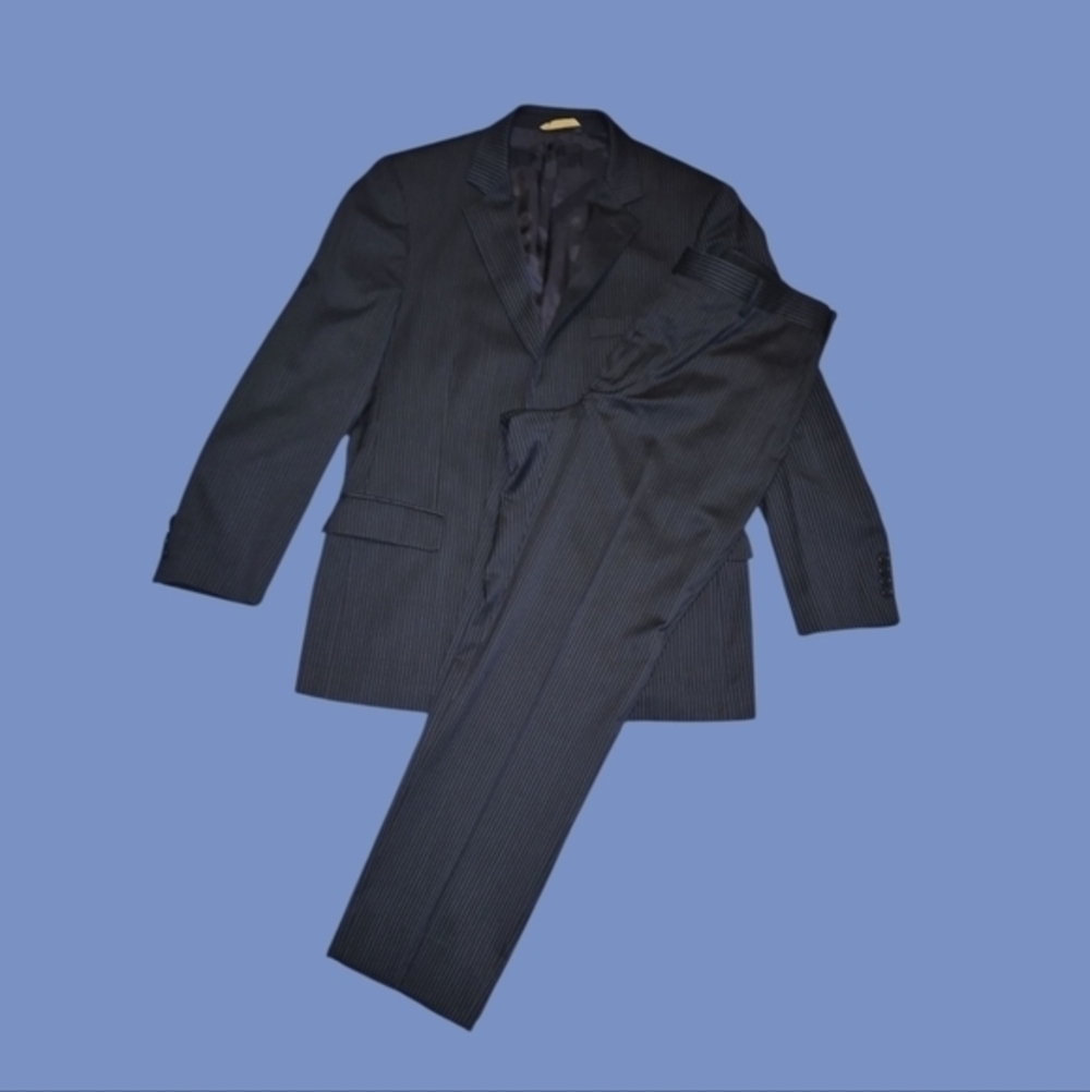 Brooks Brothers %100 Wool Man's Pinstriped Suit Sz 43R/38 Made In Italy